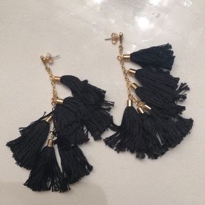 Black Tassel Earrings